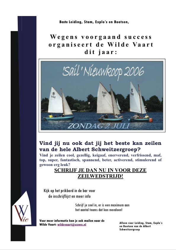 Uitnodiging Zeilwedstrijd 2006
